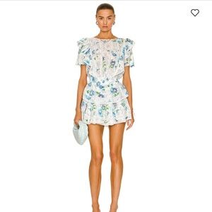 LoveShackFancy Natasha Dress in Blueberry Cloud